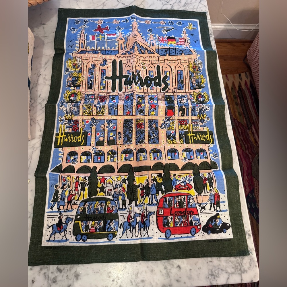 Harrods vintage Irish linen tea towel, like new
